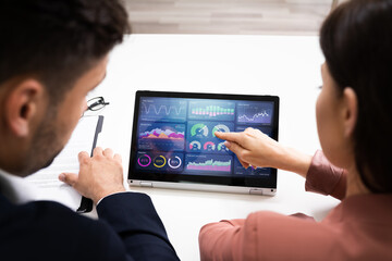 Poster - KPI Data Business Dashboard On Laptop