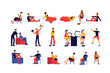 © The img - Leisure activity people flat color vector faceless character set