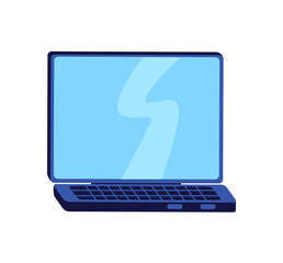 Fototapete - Laptop flat color vector object