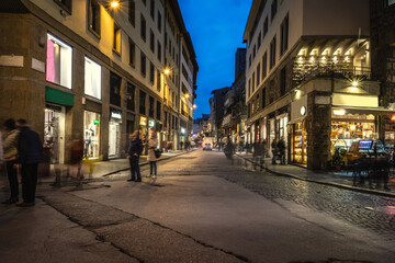 Wall Mural - Night life in downtown Florence