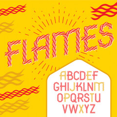 Poster - Set of vector capital alphabet letters isolated made with hot flaming design.