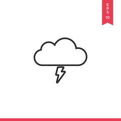 Sticker - Storm icon vector. Cloud sign