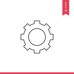 Gear icon vector. Cogwheel sign