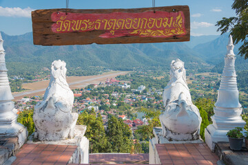 Mae Hong Son Town view from Wat Phrathat Doi Kongmu in Mae Hong Son, Thailand.