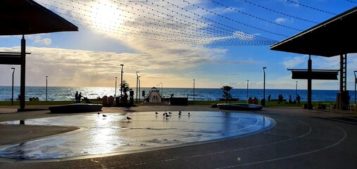 Wall Mural - abstract panoramic view background from henley beach. leisure time in adelaide, south australia