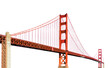 Golden Gate Bridge (San Francisco, California, USA) isolated on white background