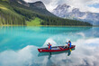 © romylee - family in a canoe on Emerald Lake