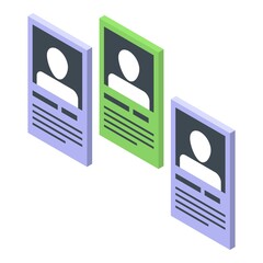 Poster - People card recruiter icon. Isometric of people card recruiter vector icon for web design isolated on white background