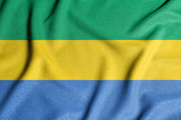 Wall Mural - National flag of the Gabon. The main symbol of an independent country. An attribute of the large size of a democratic state.