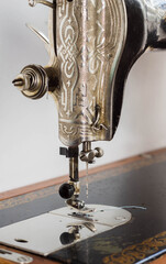 old sewing machine close up