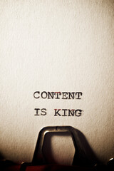 Poster - Content is king text