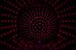optische Illusion eines lichttunnels mit glaskugel und rot licht, optical illusion of a light tunnel with lensball glass sphere and red light