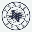 Texas Stamp Postal. Map Silhouette Seal. Passport Round Design. Vector Icon. Design Retro Travel.