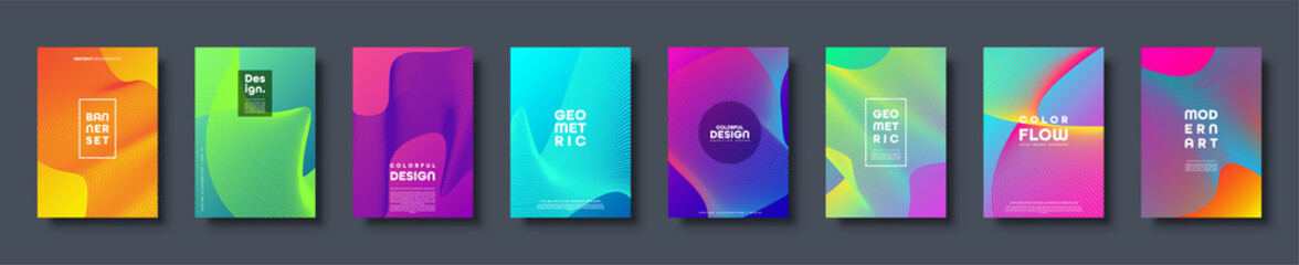 Poster - Abstract modern background. Geometric shapes and lines. Colorful neon gradient. Eps10 vector.