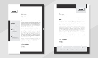 Minimalist concept business style letterhead template design. Professional & modern letterhead template design with geometric shapes. Vector graphic design.