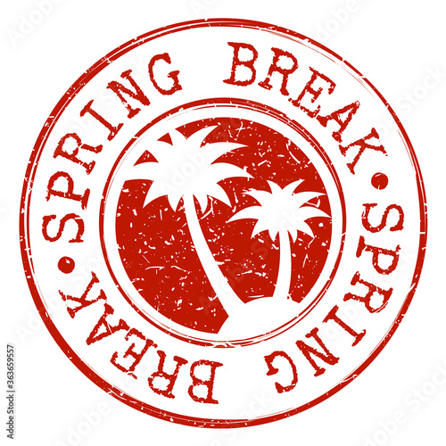 Fototapeta na szkło Spring Break Stamp. Logo Icon Symbol. Design Certificated Round.