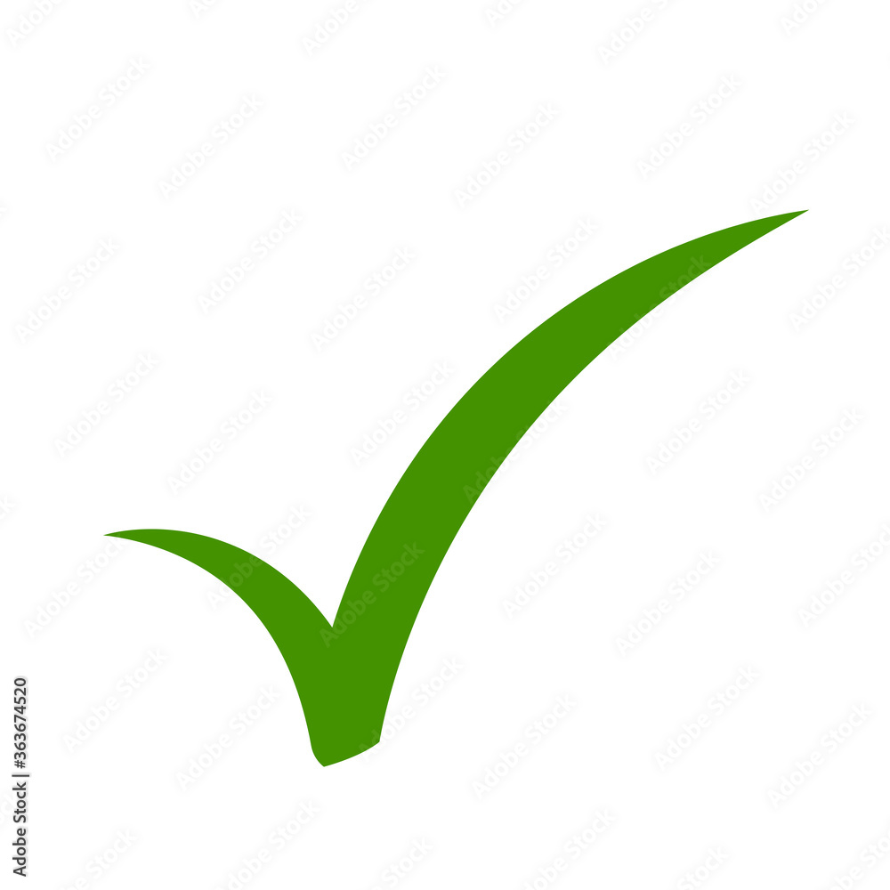 Check mark vector icon. Green tick icon isolated on white background ...