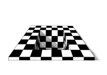 Hand Drawn Chess Board With Rectangular Hole