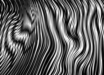 Abstract vector hair made of beautiful swirling white lines on a black background. Vector pattern