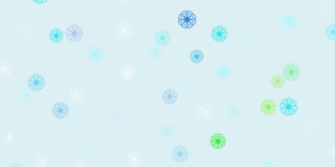 Light blue, green vector natural layout with flowers.