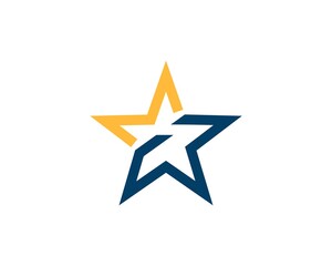 Wall Mural - Yellow and blue abstract star