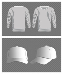 Wall Mural - male coat and sport cap white isolated icon