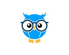 Cute And Smart Owl With Eyeglass