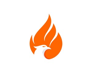 Sticker - Phoenix with fire wings