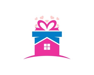 Poster - Gift box house with love