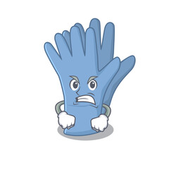 Sticker - A cartoon picture of medical gloves showing an angry face