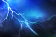 canvas print picture - Lightning, thunder cloud dark cloudy sky, Copy space for your text