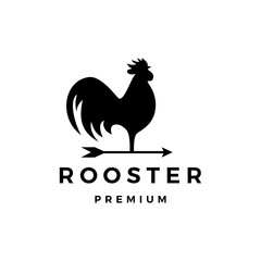 Wall Mural - rooster arrow weathervane logo vector icon illustration