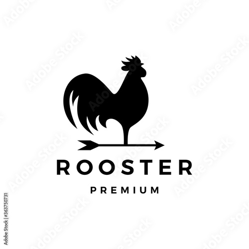 Fotomural rooster arrow weathervane logo vector icon illustration