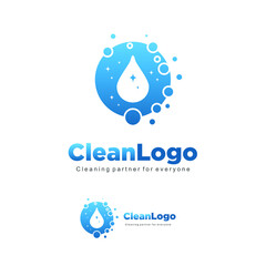 letter H clean wash water bubbles symbol logo vector