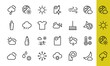 © RUVYM - WEATHER set of icons, icons such as weather forecast and clouds, wind, rain, snow, weather settings and sunny weather and much more. Editable stroke, simple vector lines