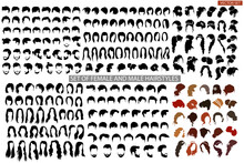 A Large Set Of Female And Male Haircuts, Hairstyles On A White Background
