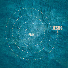 Christianity concept illustration. Pathway from faith to success