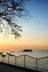 Wall Mural - Beautiful sunset on the upper lake, Bhopal, Madhya Pradesh, India.