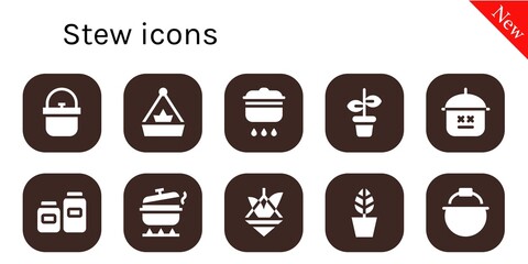 Sticker - Modern Simple Set of stew Vector filled Icons