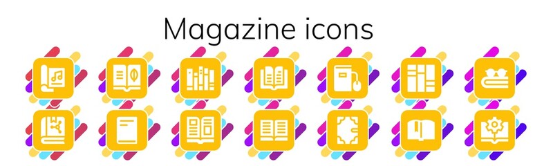 Sticker - Modern Simple Set of magazine Vector filled Icons