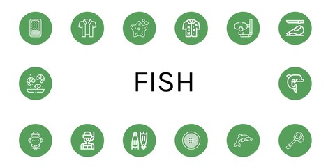 Sticker - Set of fish icons