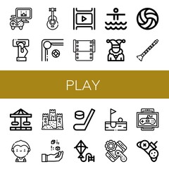 Poster - play simple icons set