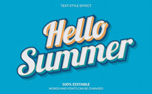 Editable Text Effect, Hello Summer Text Style