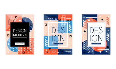 Aufkleber - Modern Design Creative Templates Set, Abstract Geometric Cover, Card, Background, Poster, Banner Vector Illustration
