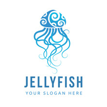 Jellyfish Logo Graphic Design Concept. Editable Sea Jellyfish Element, Can Be Used As Logotype, Icon, Template In Web And Print	
