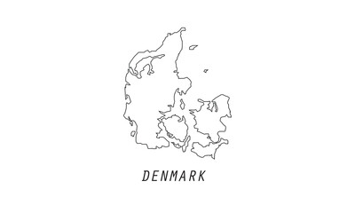 Denmark map outline country vector illustration