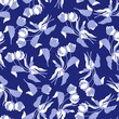 Tulips vector seamless pattern for fabrics and wrappers. Blue stylish monochrome print for digital printing.