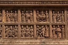 Beautiful Carved Wall Of Syamji Ki Chhatri, A 17th Century Heritage Monument. Narsinghgarh, Madhya Pradesh.