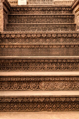 Wall Mural - Beautiful carved stairs of Syamji ki Chhatri, A 17th century heritage monument. Narsinghgarh, madhya pradesh.