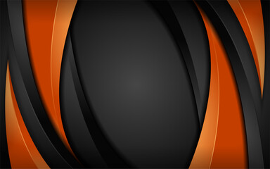Wall Mural - abstract dynamic orange and black combination background design.